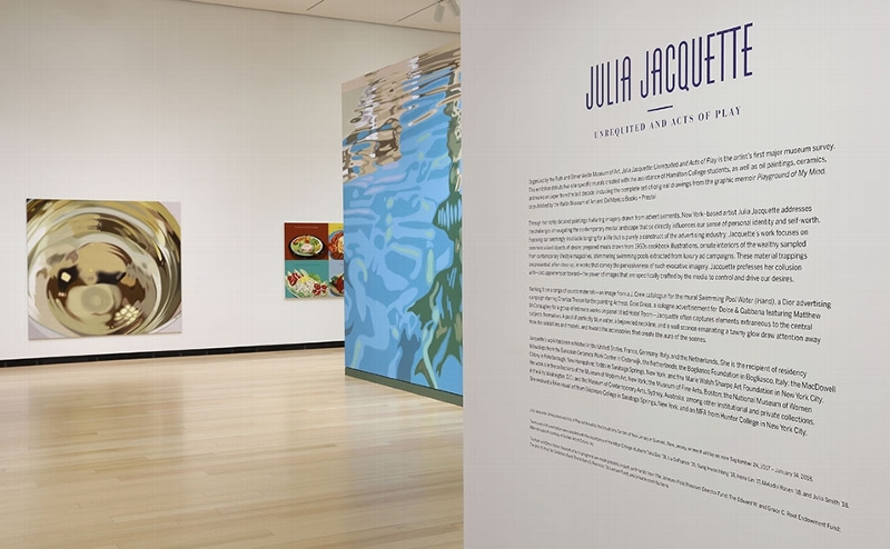 Installation views of Julia Jacquette: Unrequited and Acts of Play, Ruth and Elmer Wellin Museum of Art at Hamilton College (February 18 – July 2, 2017). Photos by John Bentham